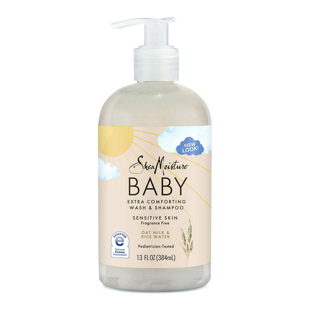 Shea Moisture Baby Wash And Shampoo, Oat Milk And Rice Water Extra Comforting For Sensitive Skin, 13 Oz